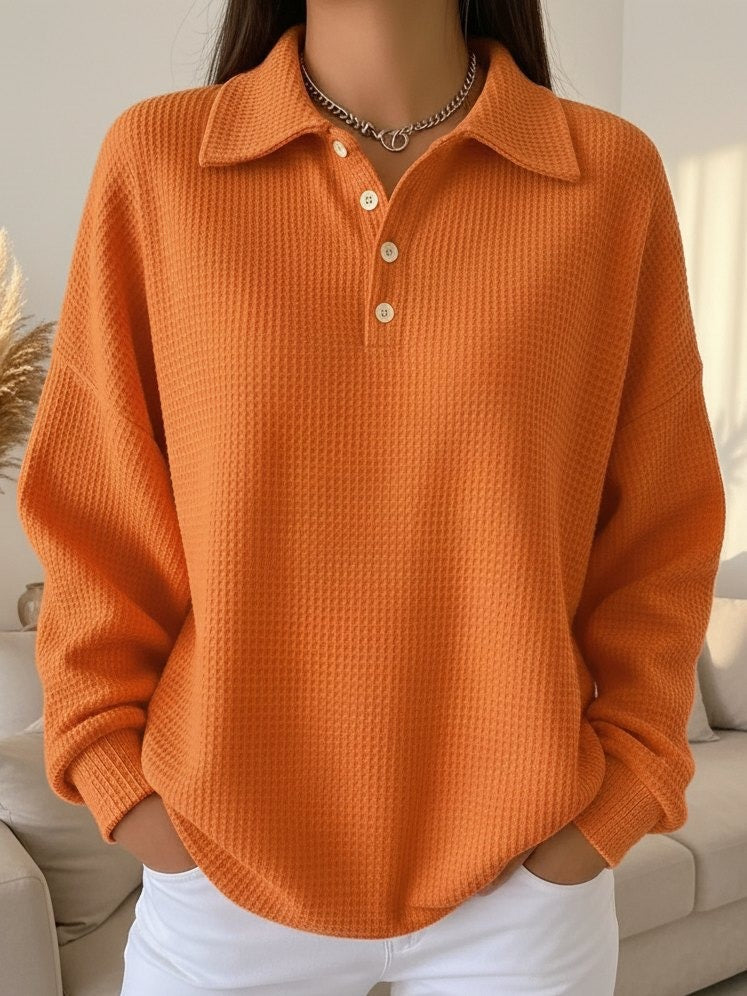 Ava™ | Soft Knit Polo Sweater