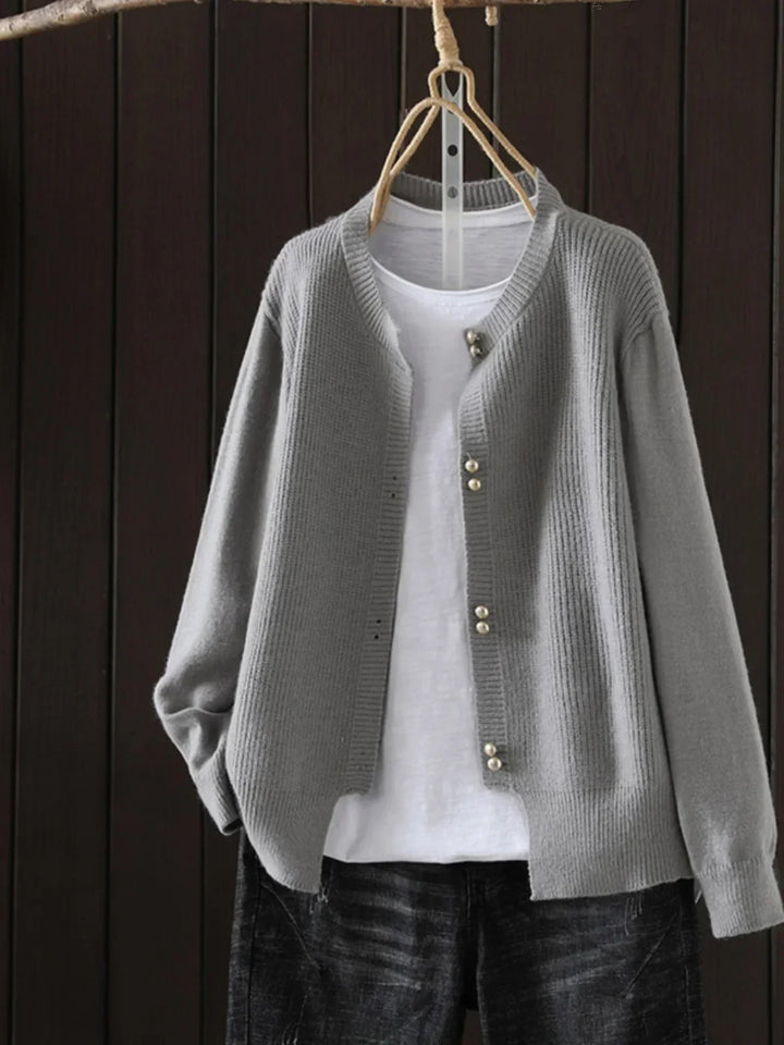 Elara™ | Pearl-Button Cardigan