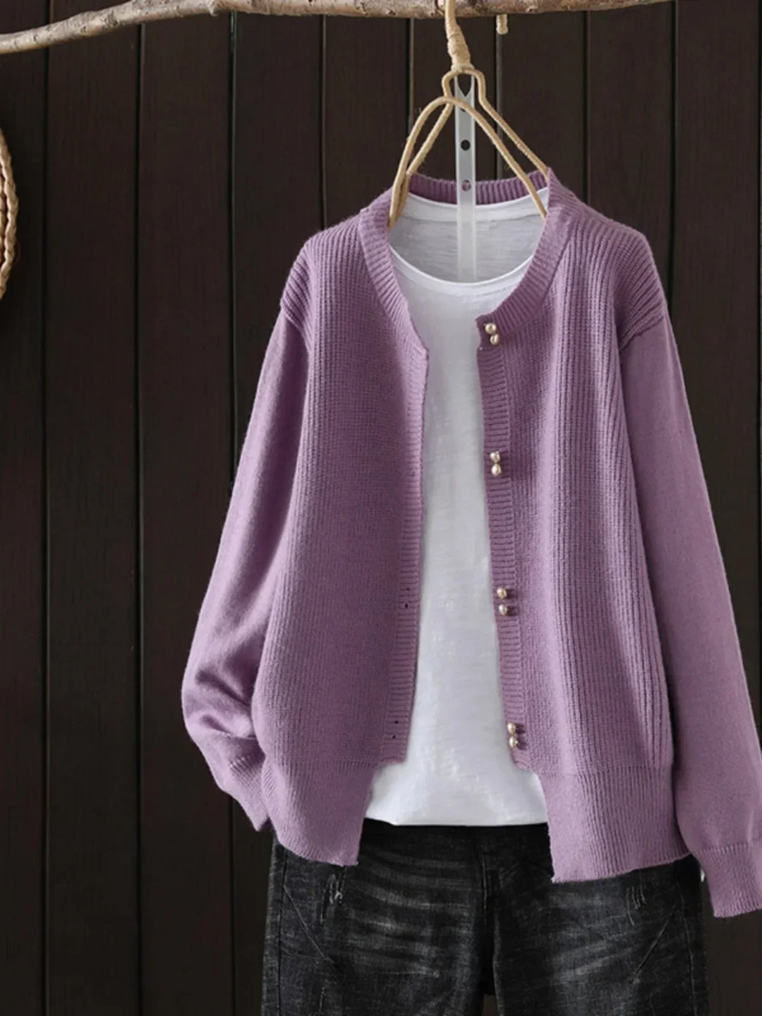 Elara™ | Pearl-Button Cardigan