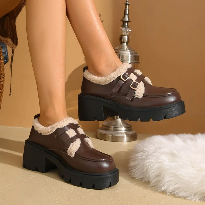 Sandy™ | Leather Buckle Platforms