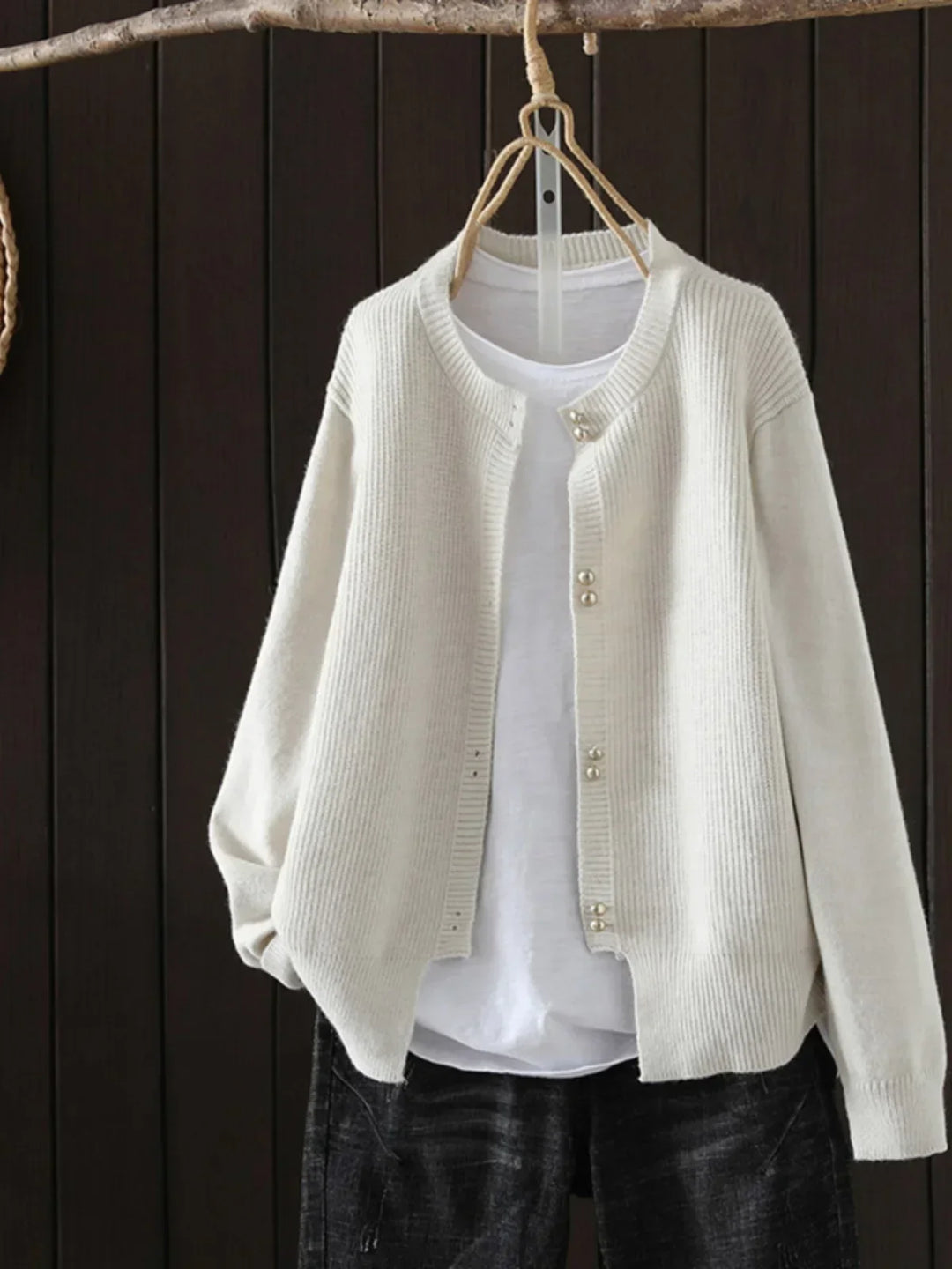 Elara™ | Pearl-Button Cardigan