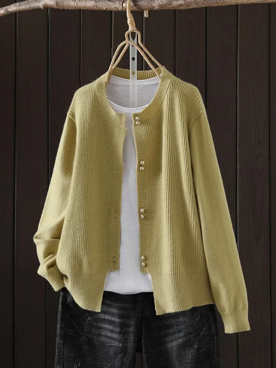 Elara™ | Pearl-Button Cardigan